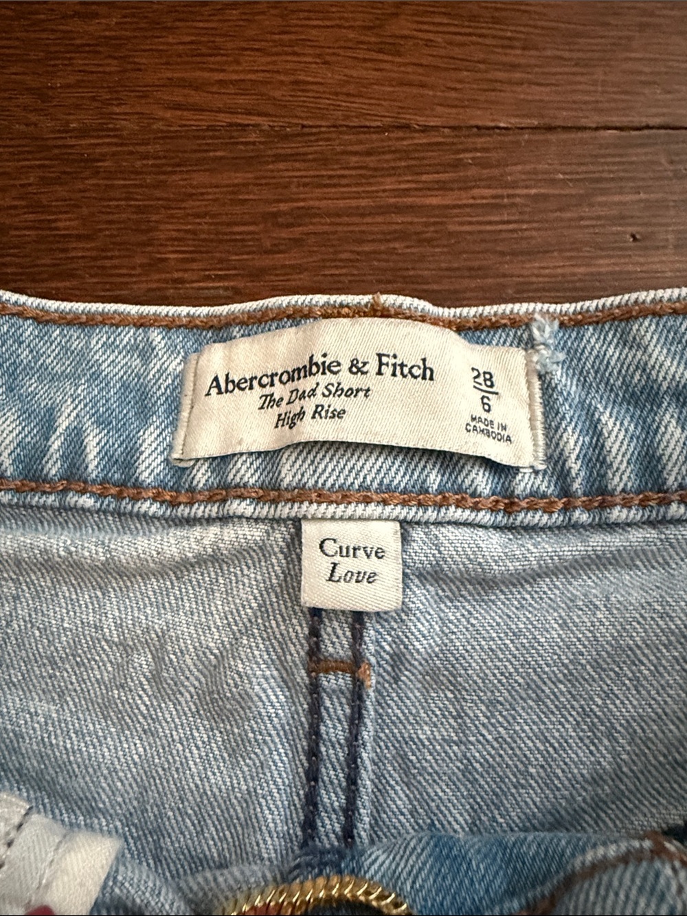 Abercrombie and Fitch High Rise Dad Shorts Curve Love - Picture 2 of 3